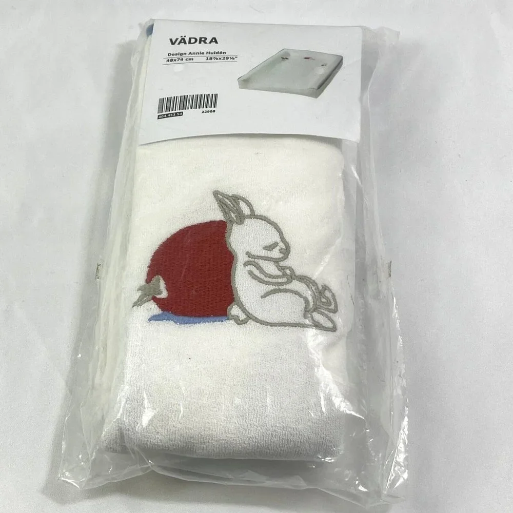 IKEA Vadra Hulden Cover Baby Changing Pad Rabbit Pattern White 18 7/8